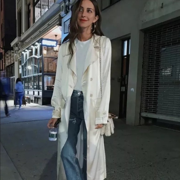 something navy long coat